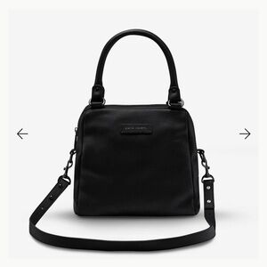 Status Anxiety Black Leather Top-Handle Satchel with Removable Strap
